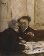Edgar Degas At the Cafe Chateauden painting